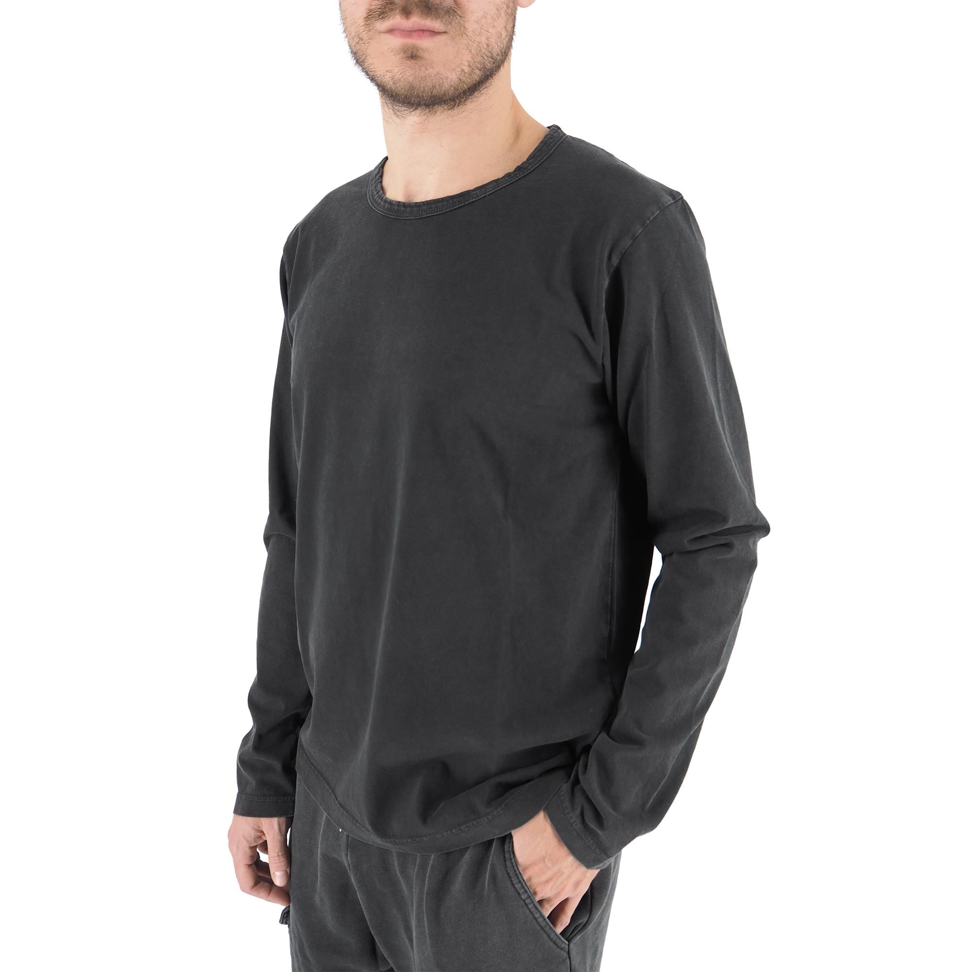 T-Shirt A Manica Lunga Super Marble Destroyed