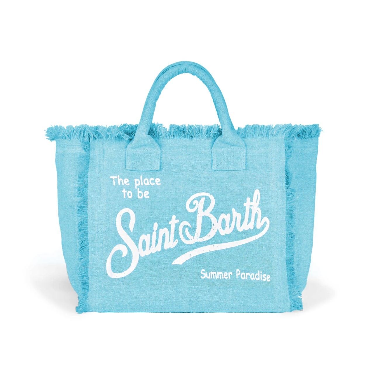 Borsa Vanity In Lino Azzurro