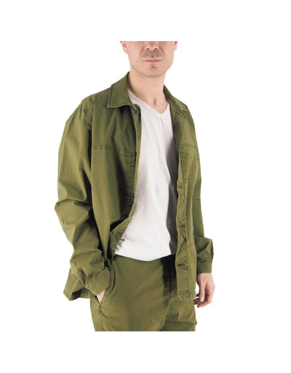 Overshirt In Gabardina Verde