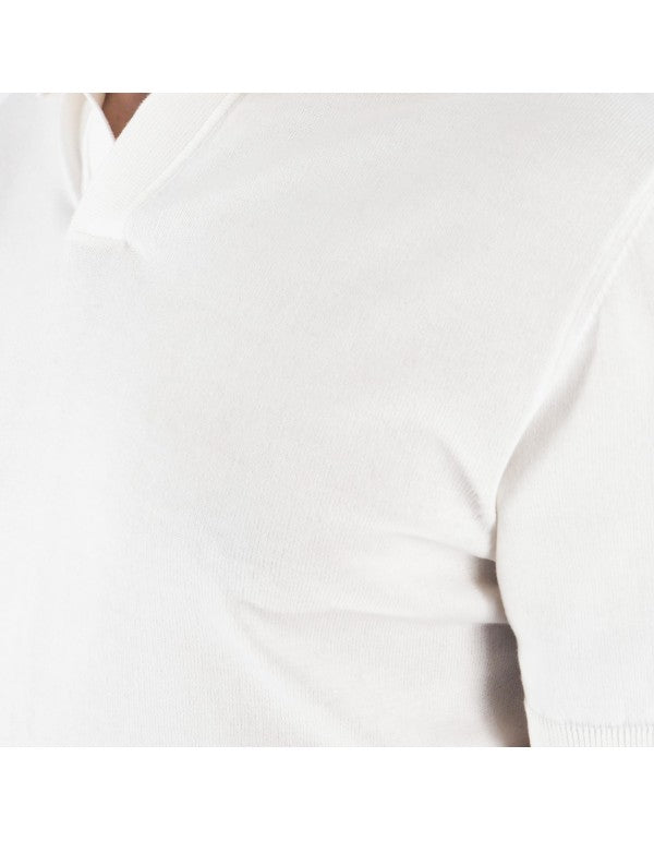 Polo In Maglia 100% Cotone Alassio Panna