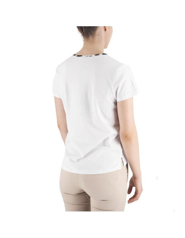 T-Shirt V Collar Cow White