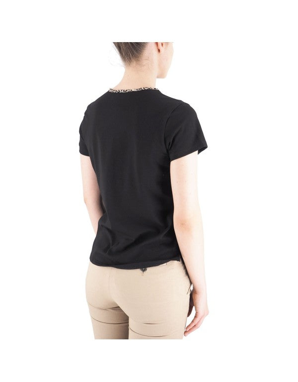 T-Shirt V Collar Leo Black