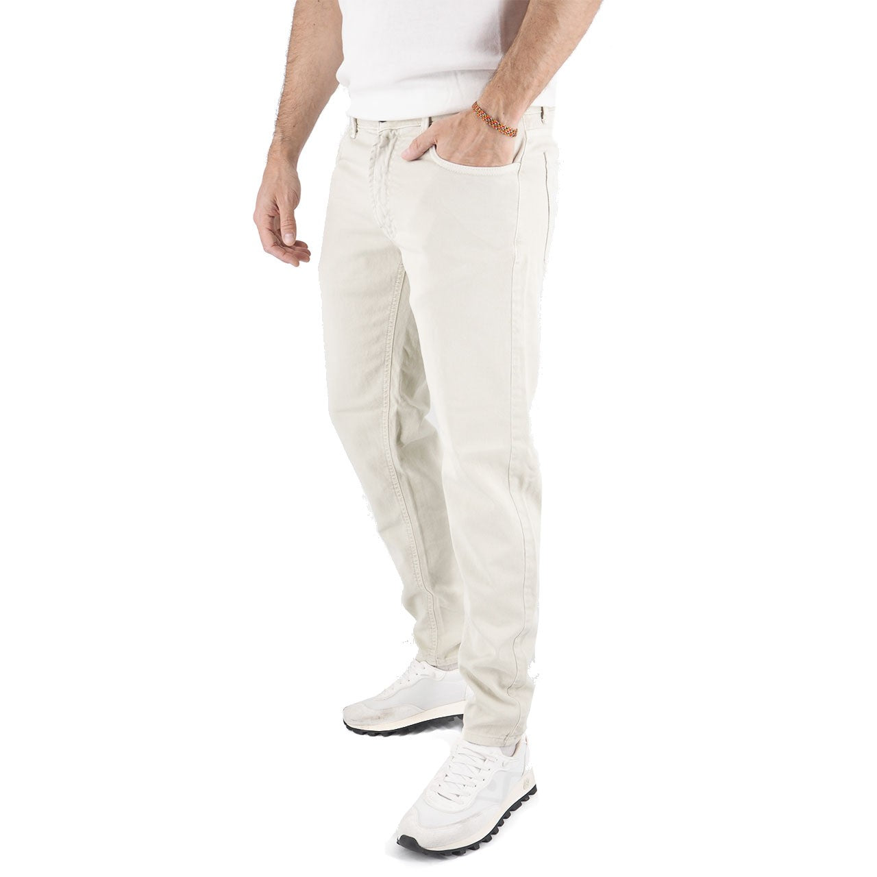 Pantalone In Bull Di Cotone Calce