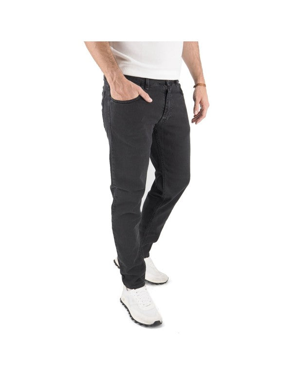 Black Cotton Bull Trousers