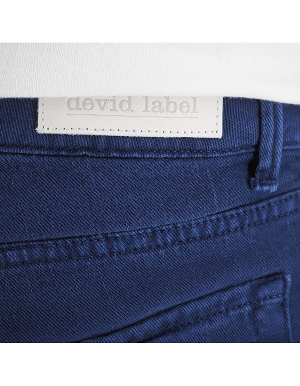 Pantalone In Bull Di Cotone Blu Royal