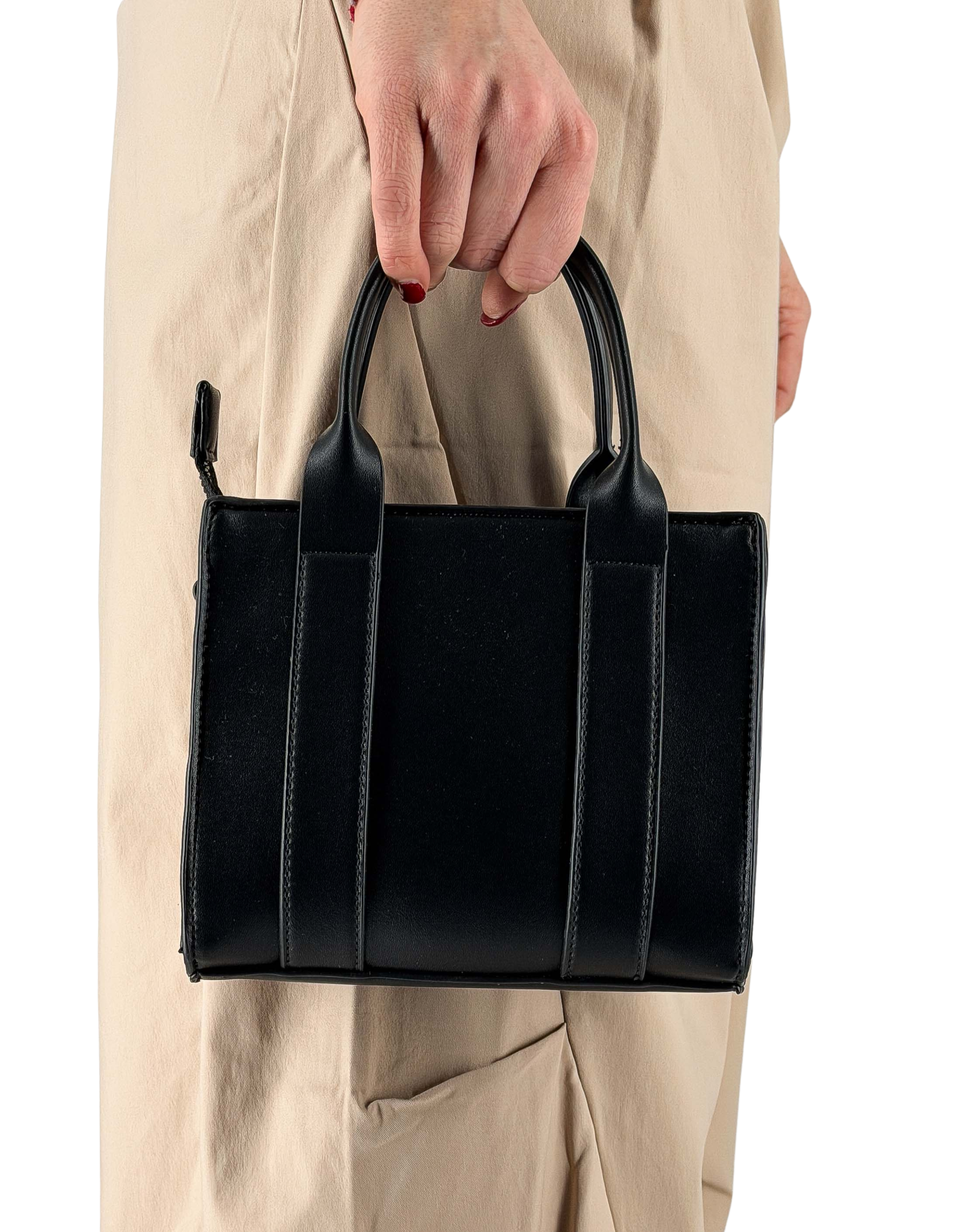 Borsa Mini Tote Bag Black / Leopard Wings