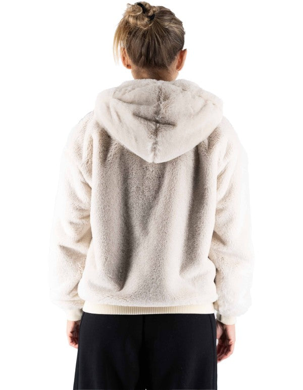 Women's Eco Fur Coat Milk-pink Wings