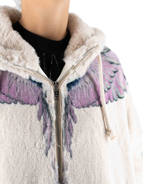 Eco Pelliccia Donna Latte-pink Wings