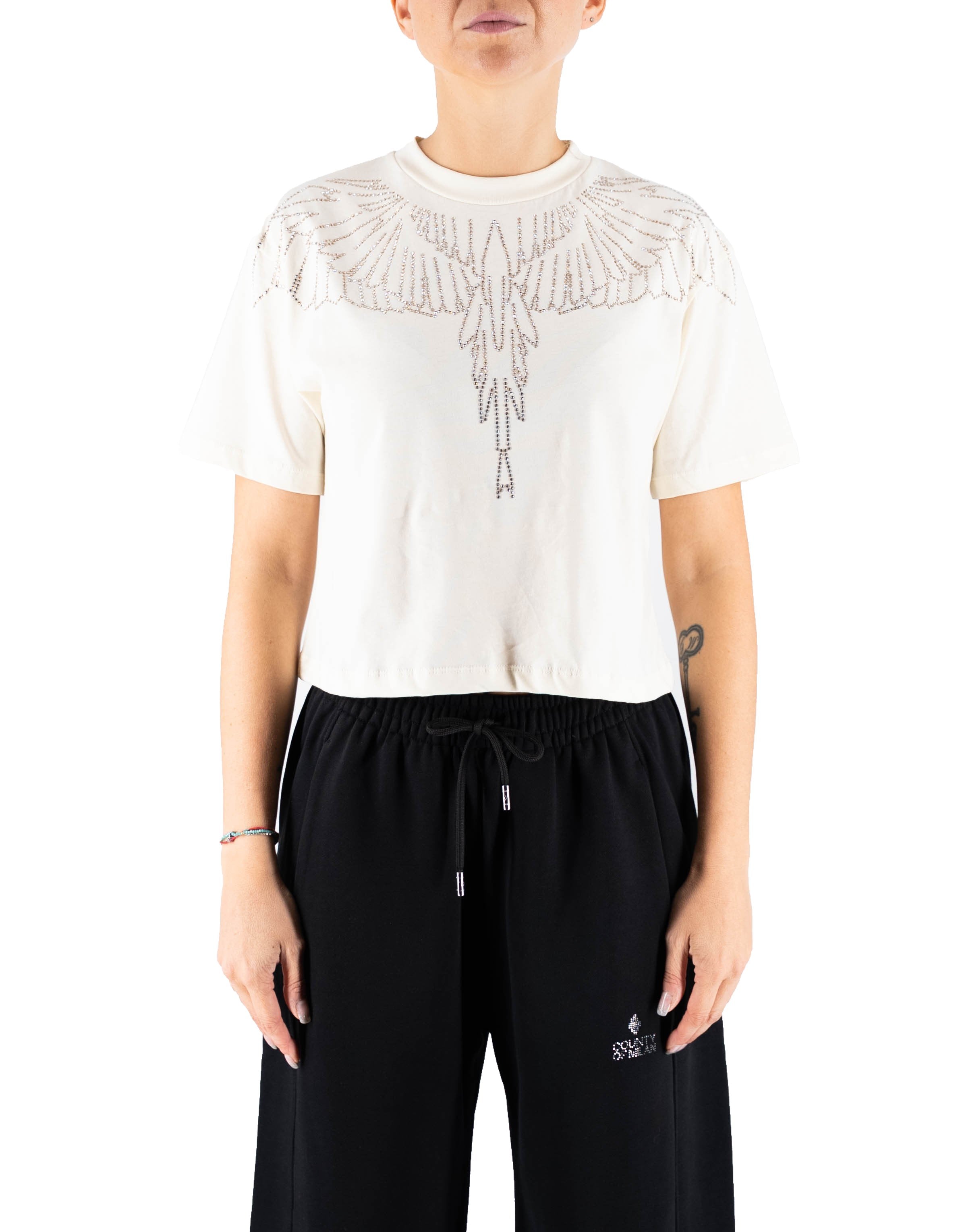 T-shirt In Jersey Piume Glitter Latte