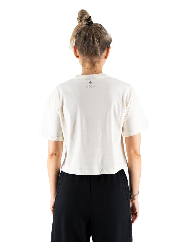 Milk Glitter Feather Jersey T-shirt