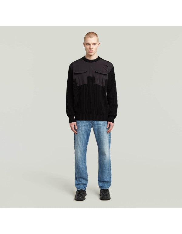 Woven Mix R Knit Dk Black Shirt