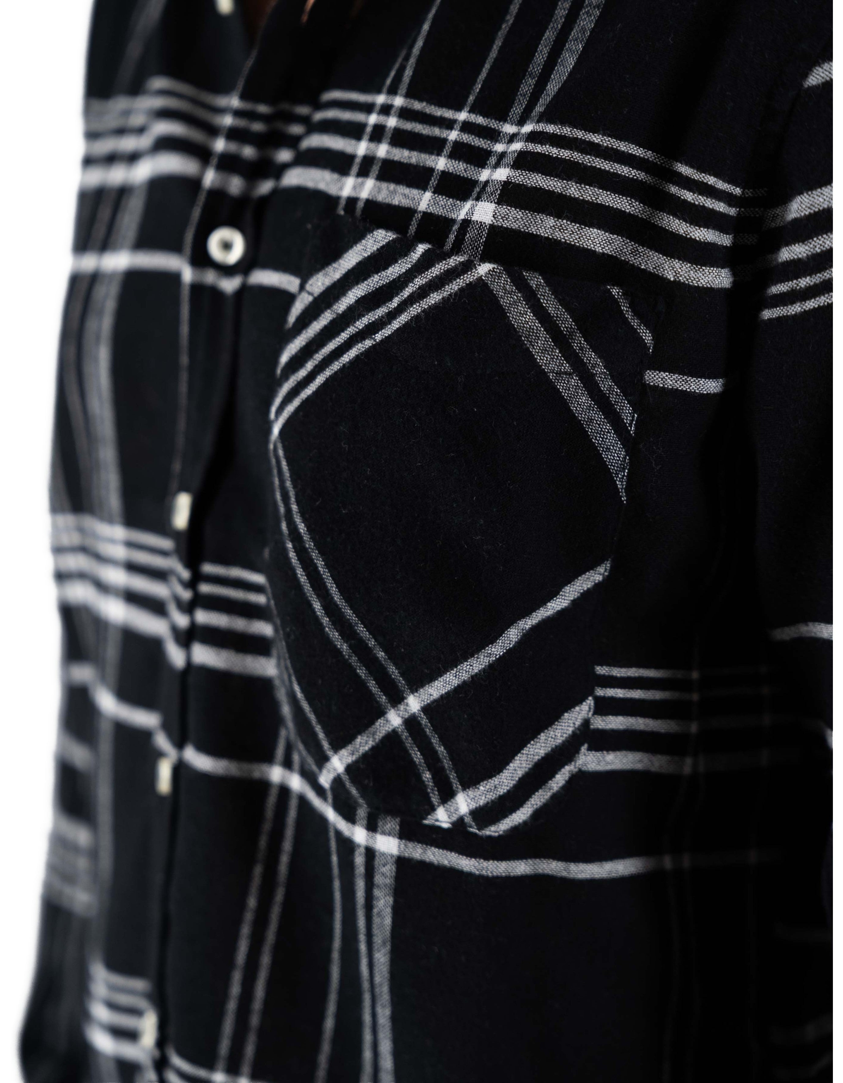 Camicia A Quadri Botton Down Nero