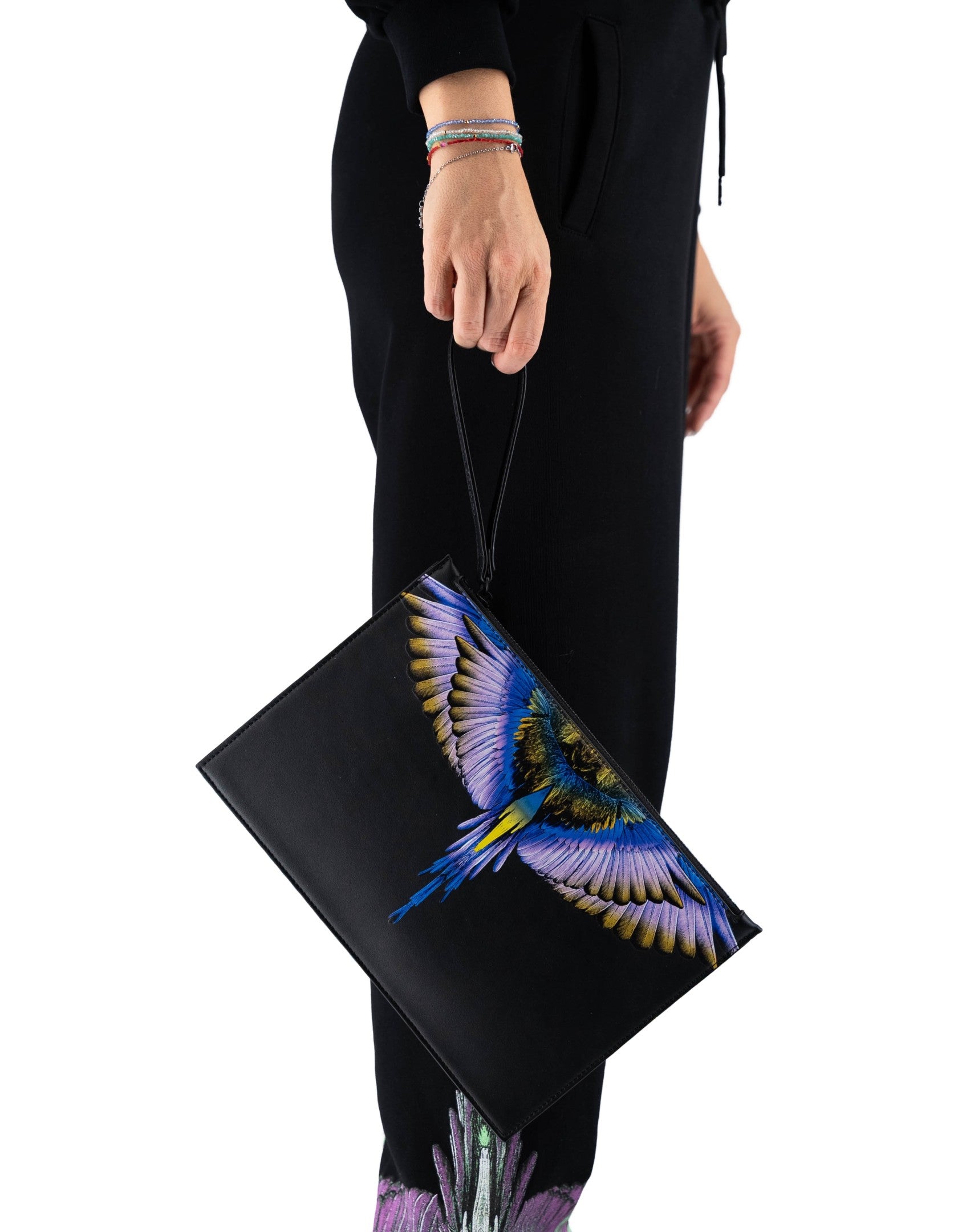 Pochette Stampa Nero/ Blue Wings