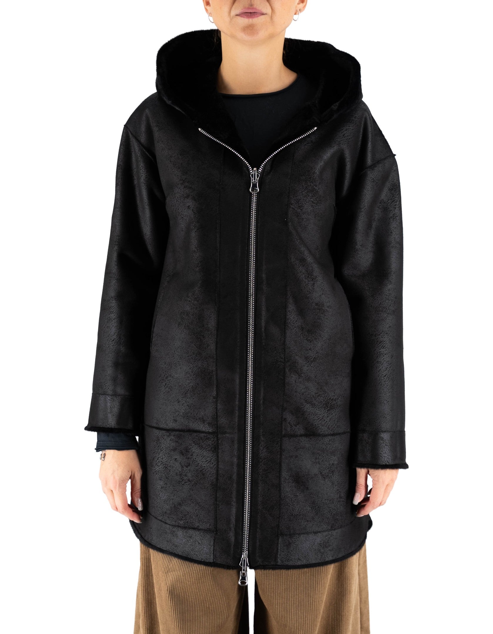 Cappotto Reversibile EcoFur Nero