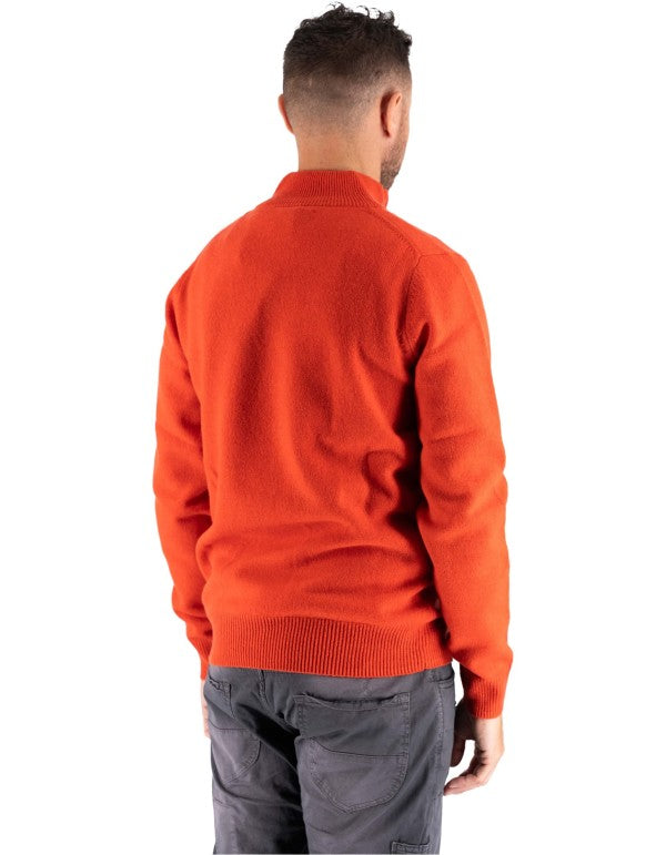 Jermyn Lambswool Orange Zip Shirt