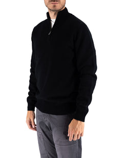 MC2 Saint Barth Maglia Jermyn Lambswool Zip Black – Maglieria