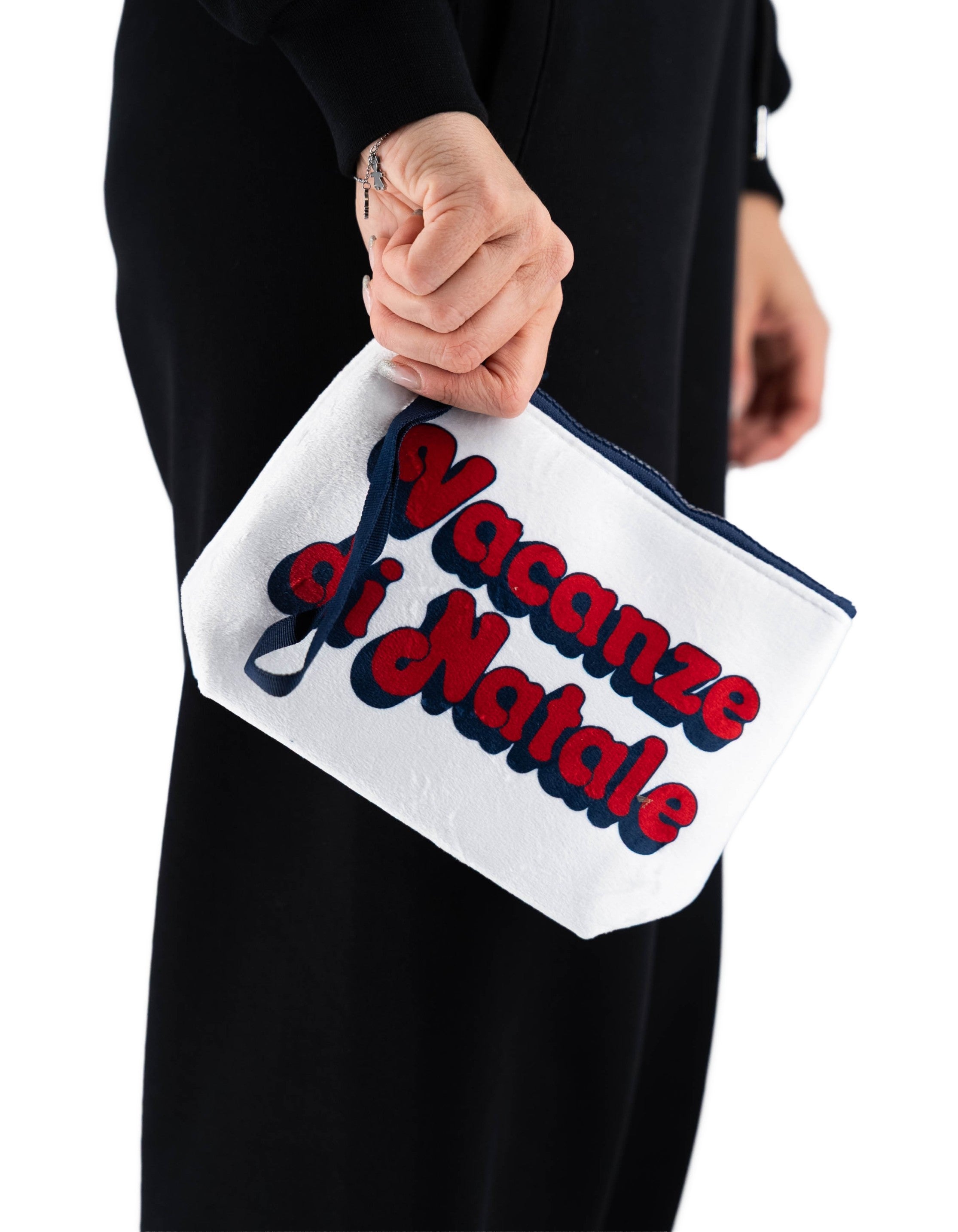 Pochette Aline Wool Effect Vacanze di Natale bianco