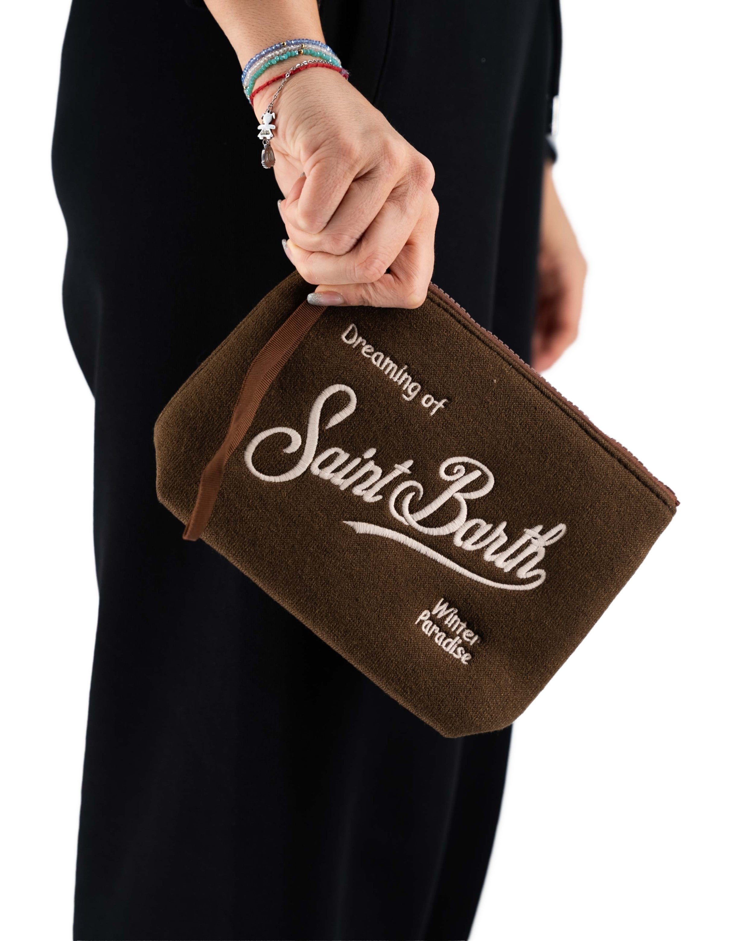 Pochette Aline Wool Marrone
