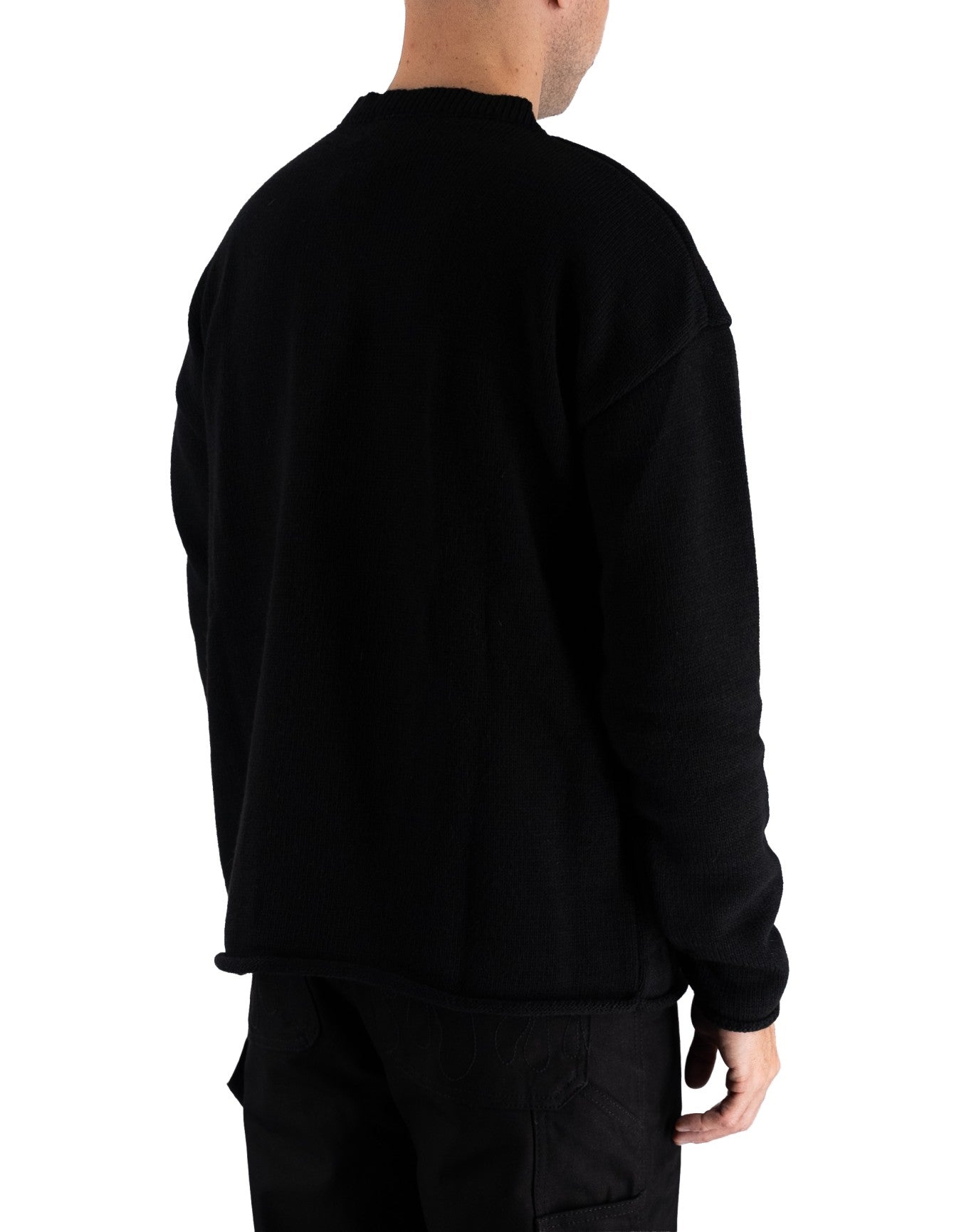 Black Sweater With Star Hole Black