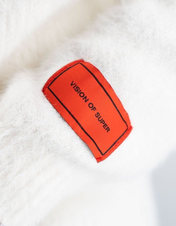 Offwhite Sweater With Embroidered On Neck Also Off White Patch