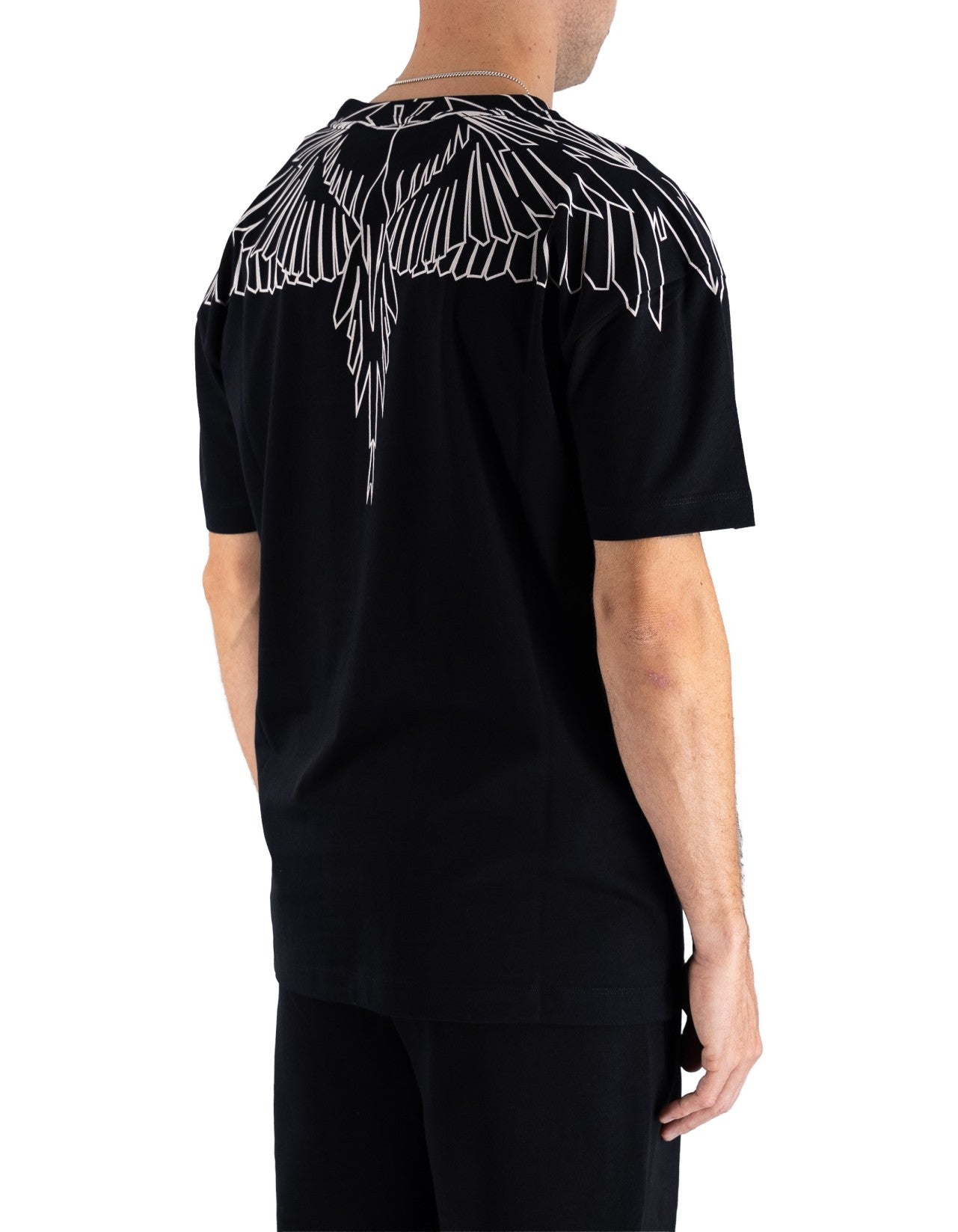T-shirt Wings Outline Nero/black