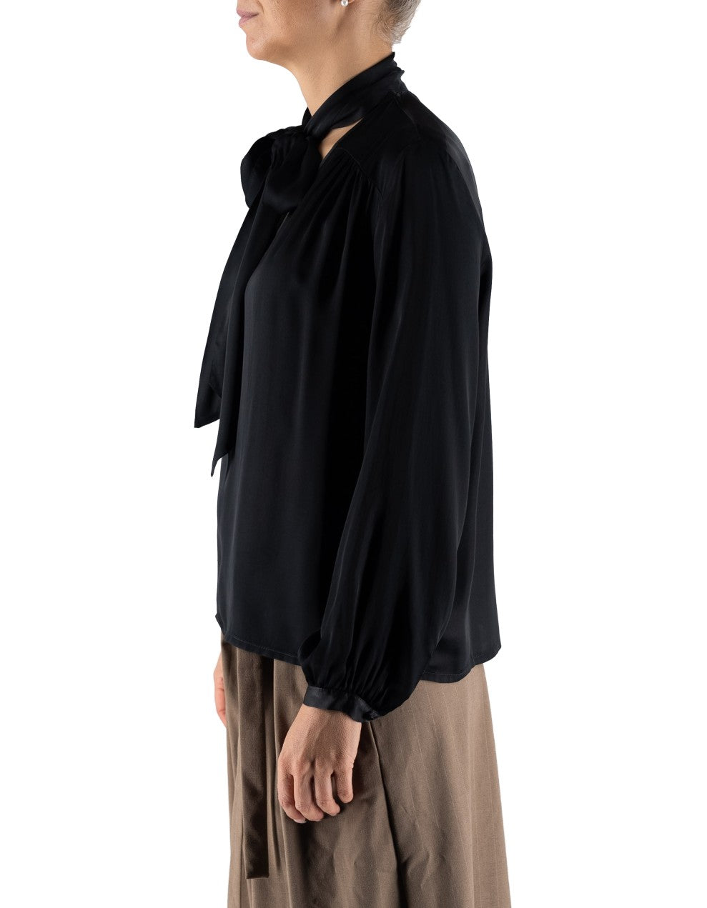 Black Blouse With Sash