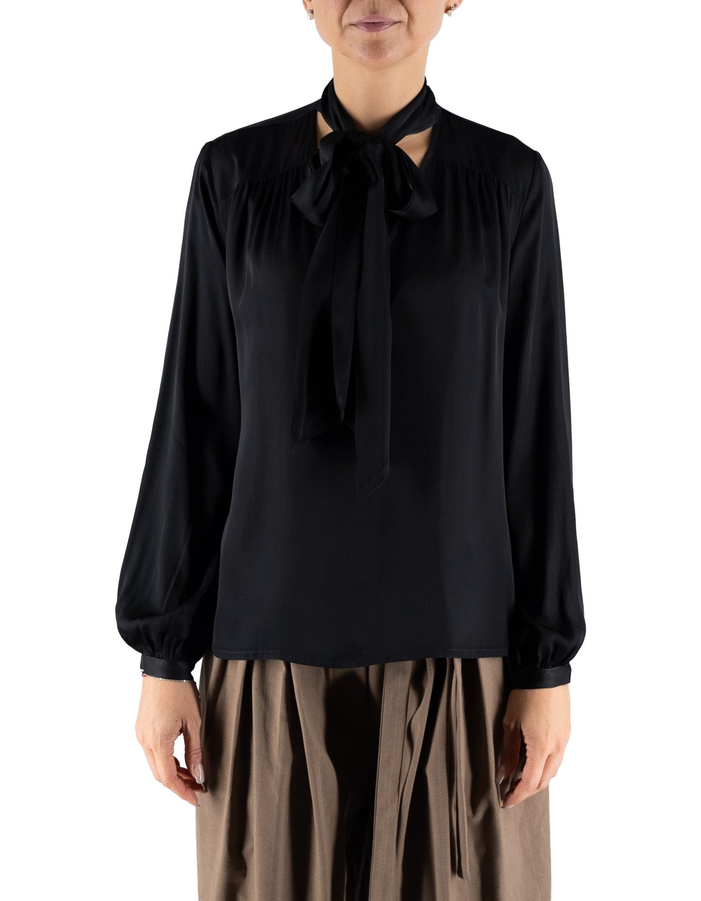 Black Blouse With Sash