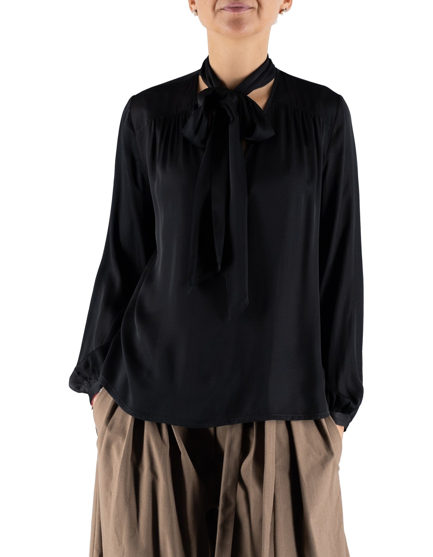 Blusa Con Fusciacca Nero
