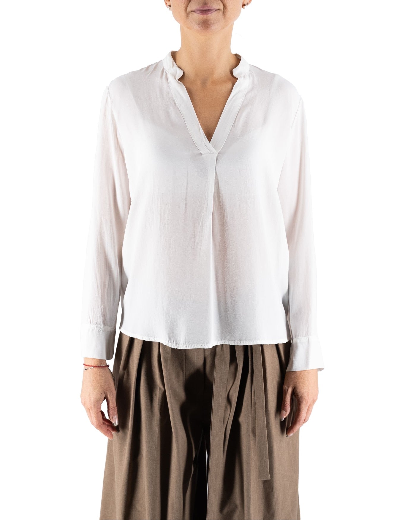 Blusa Con Piega Off White