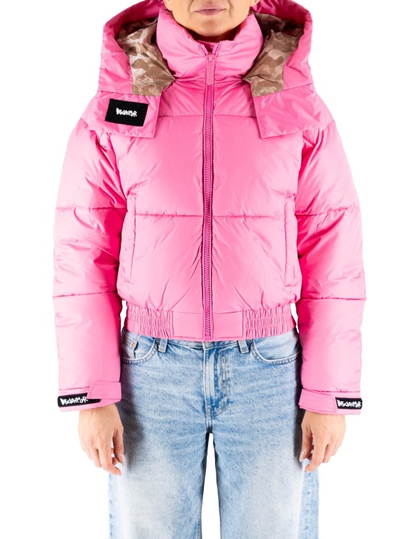 Women's Pink Bubble Glitter Down Jacket