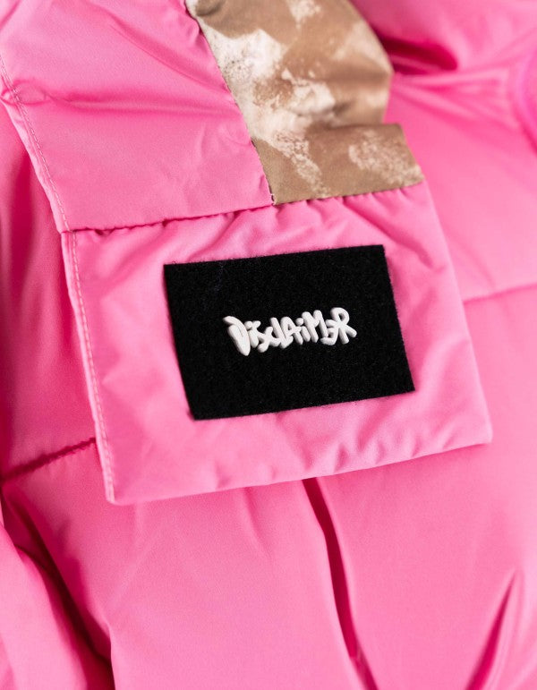 Women's Pink Bubble Glitter Down Jacket