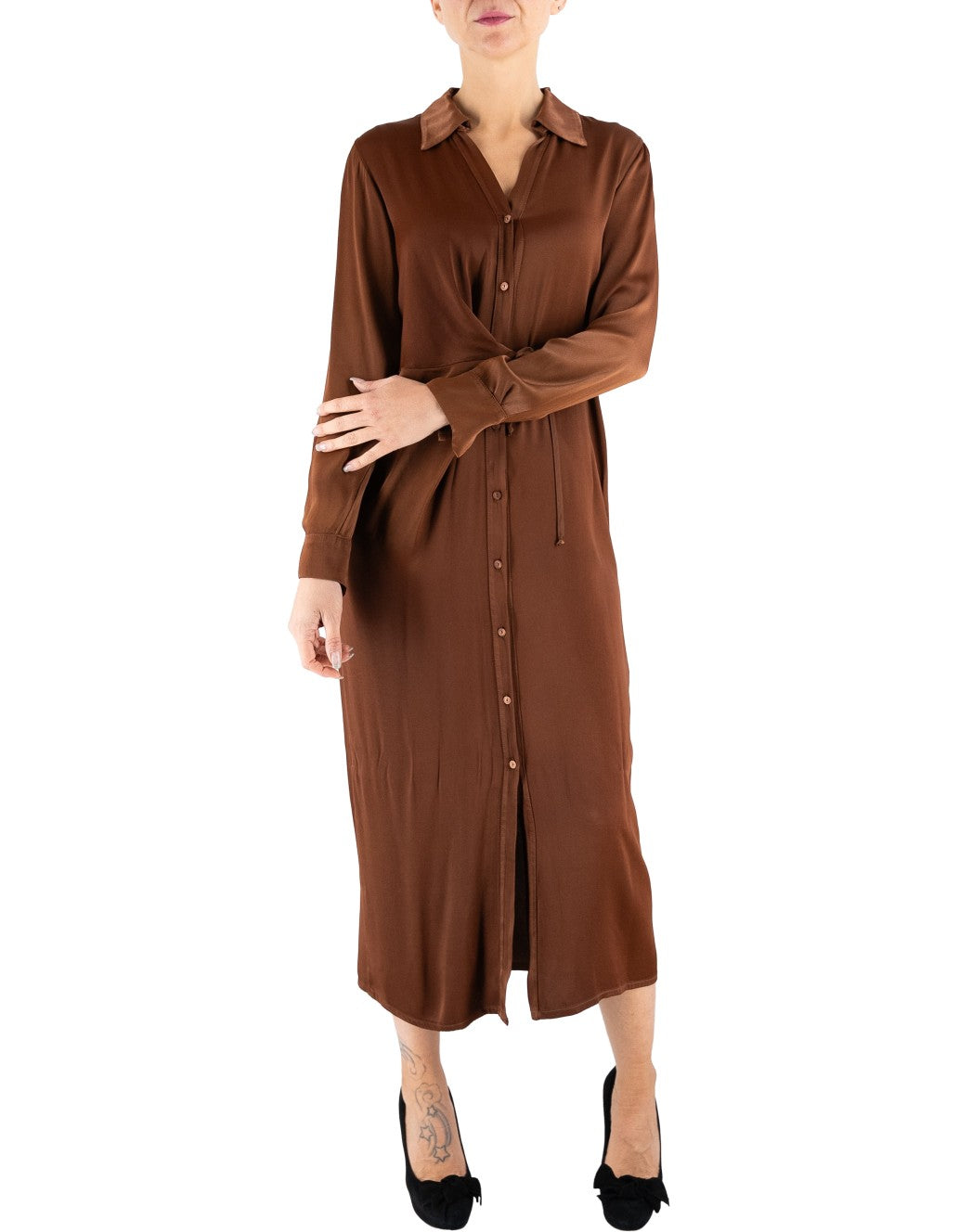 Cognac Long Sleeve Chemisier