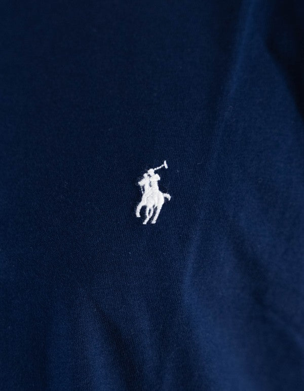 Ralph Lauren Men's Navy Blue Short-Sleeve T-Shirt with White Embroidered Logo