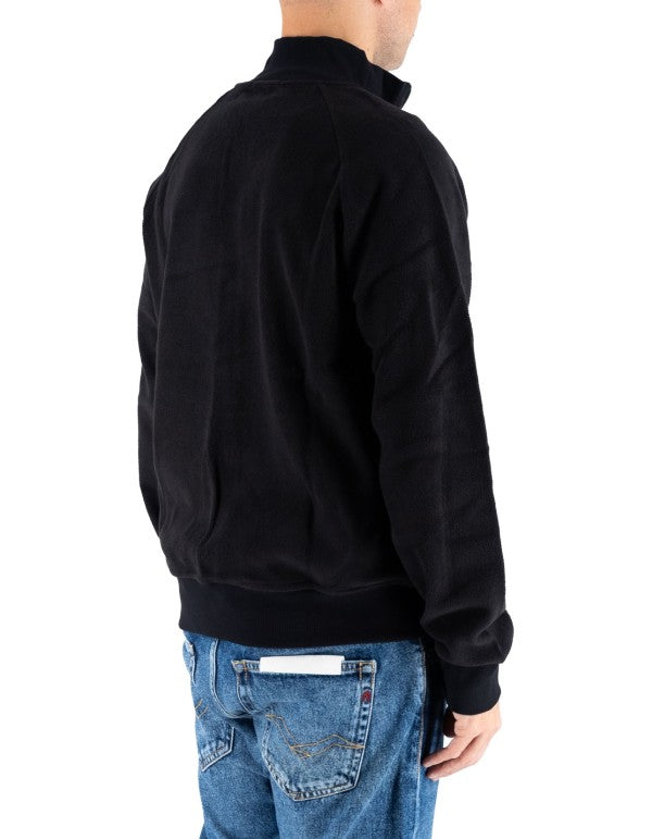Ralph Lauren Men's Full Zip Black Sweatshirt with Red Embroidered Logo