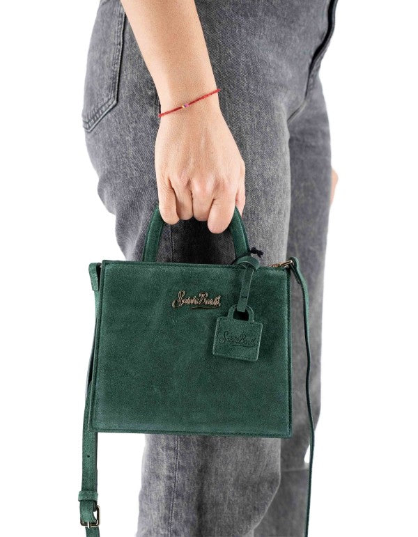 Green Suede Mini Shop Bag