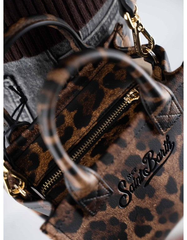 Mini Vanity Bag In Leo Print Leather