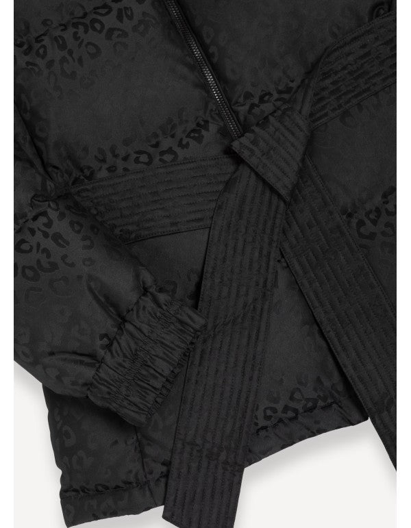 Piumino Animalier Con Cintura