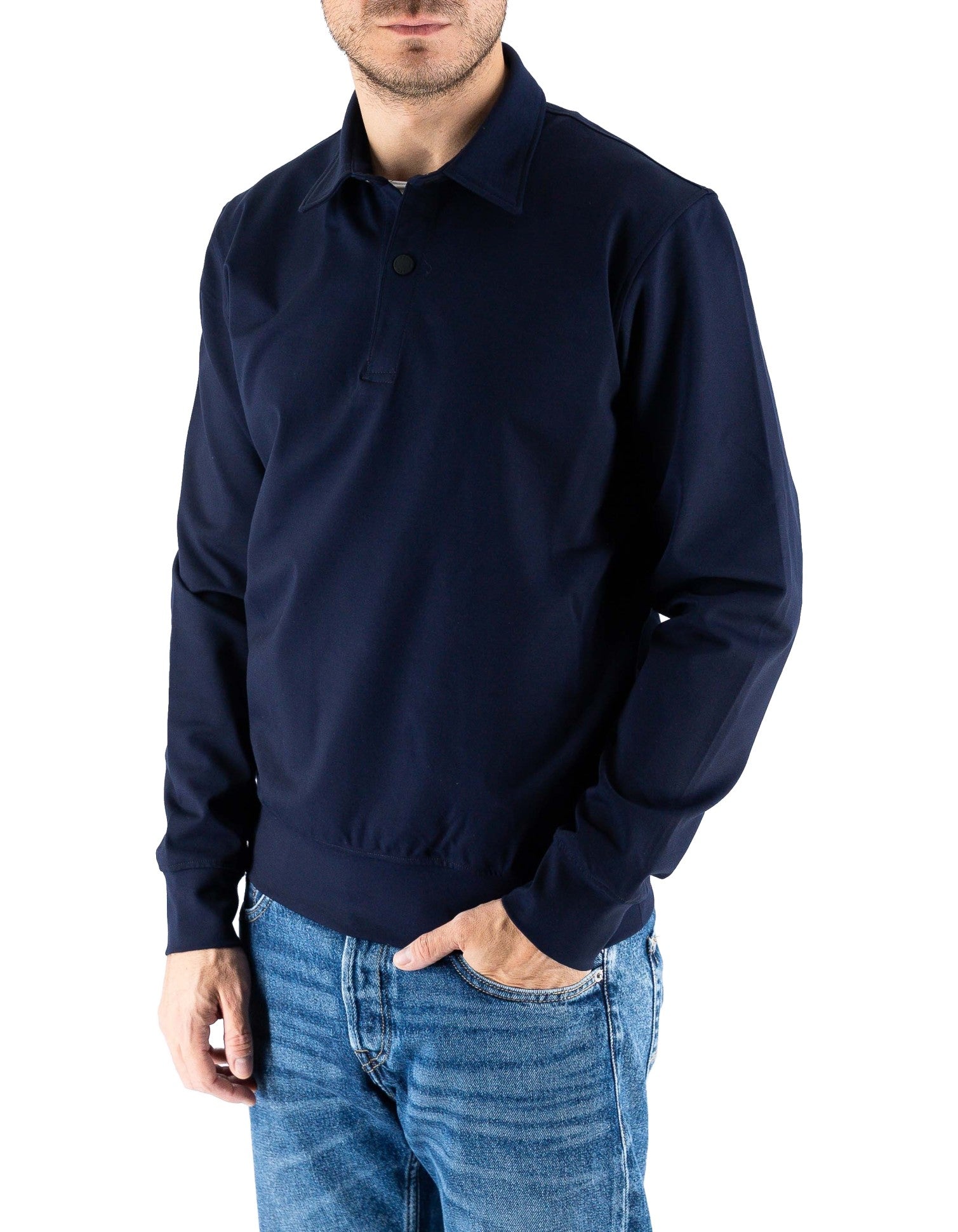 Men's Solid Color Blue Polo Shirt