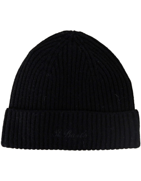 Black Moss Wool Beanie