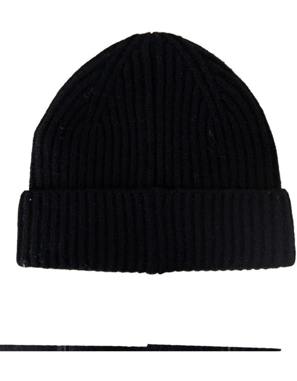 Black Moss Wool Beanie