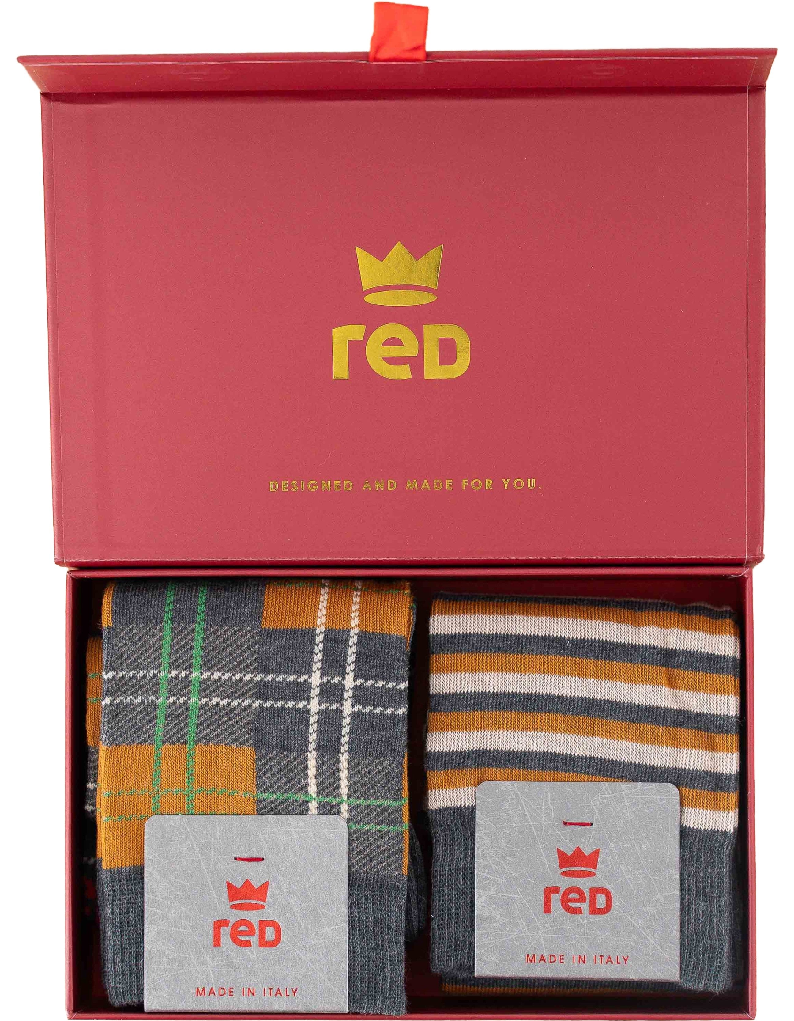 Men's Tartan and Multicolor Stripe Socks Kit