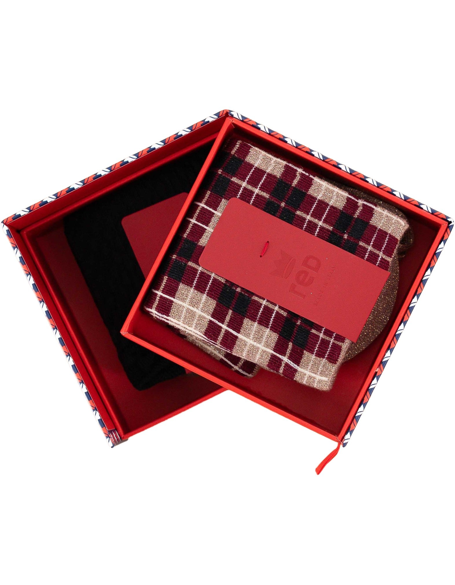 Women's Tartan + Black Embossed Socks Kit