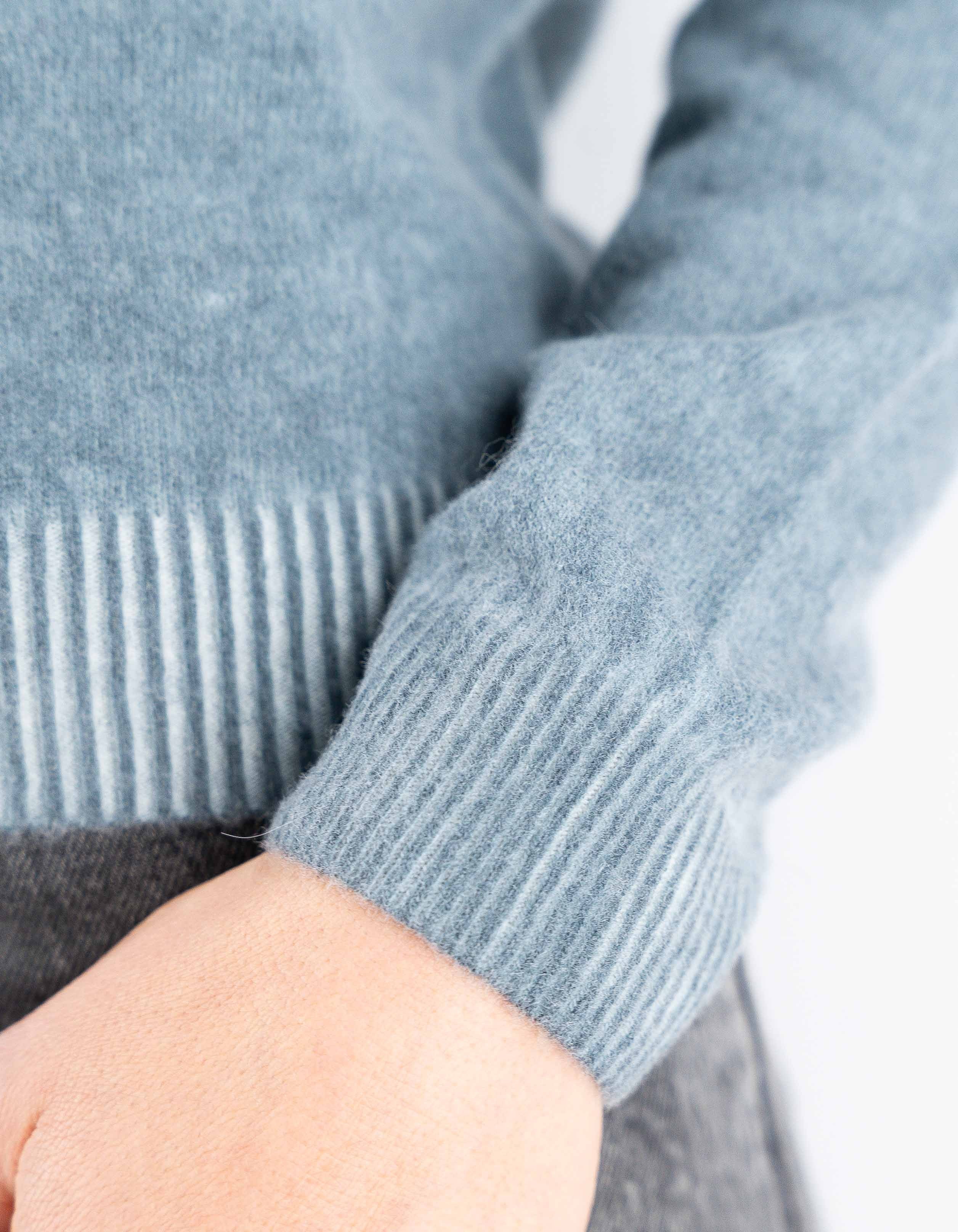 Inari Knit Polo Shirt Grey Blue