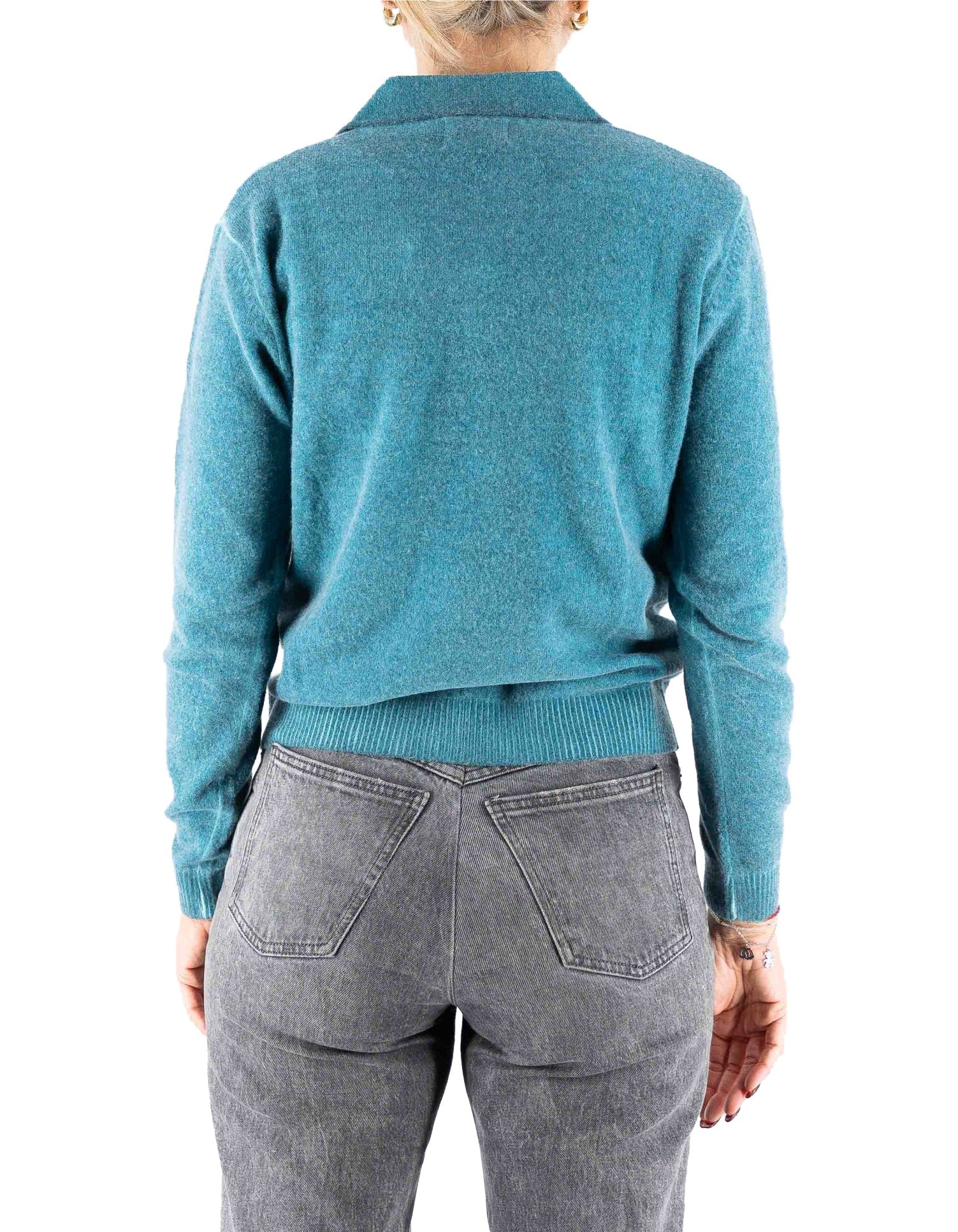 Inari Knit Polo in Teal