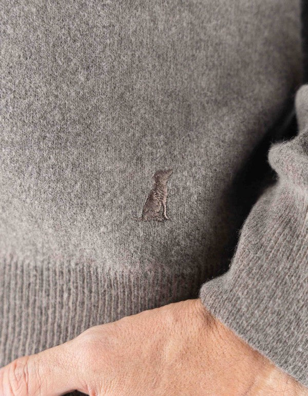 Helsinki V-Neck Sweater in Dove Grey