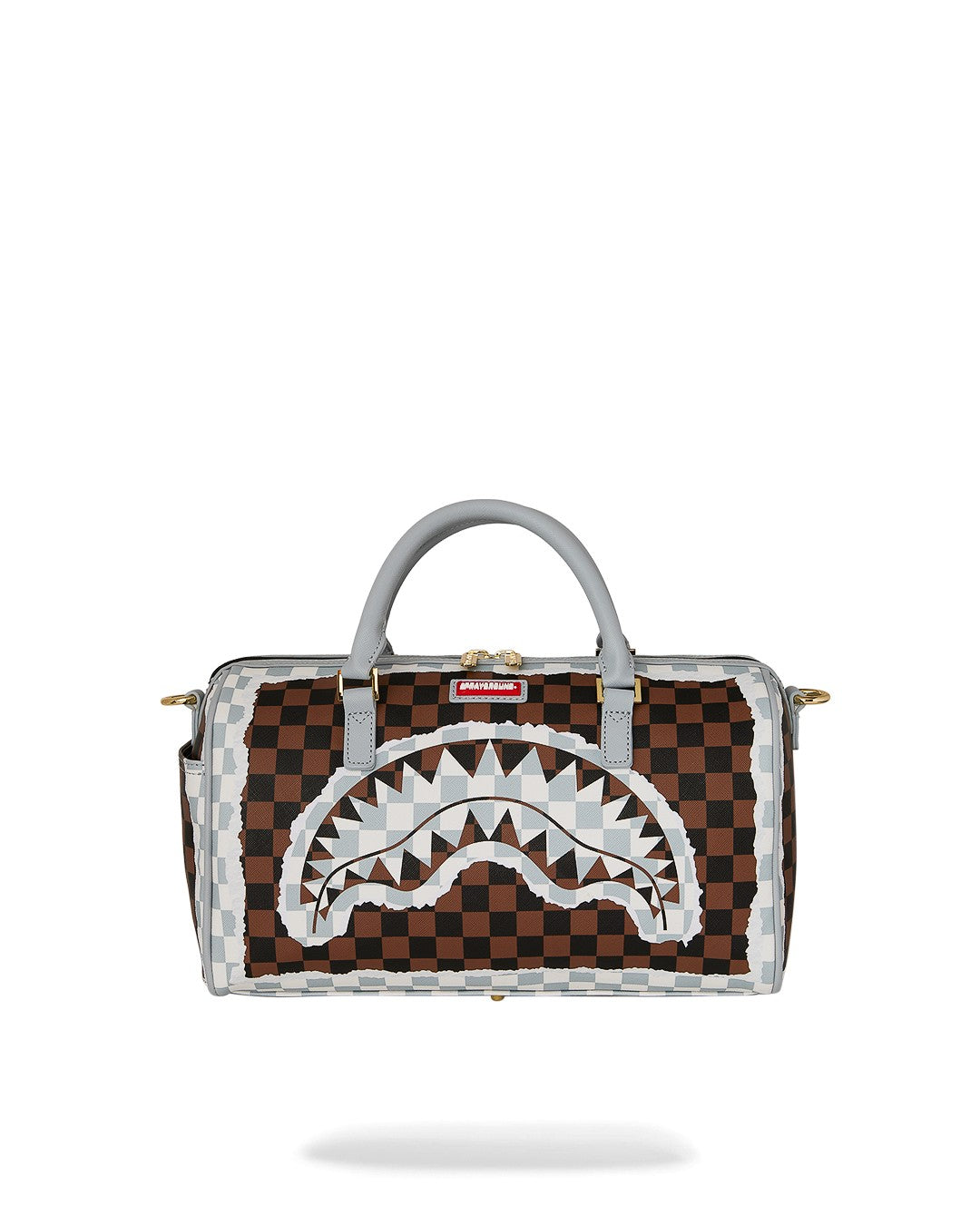 Cream And Brown Tear Check Mini Duffle