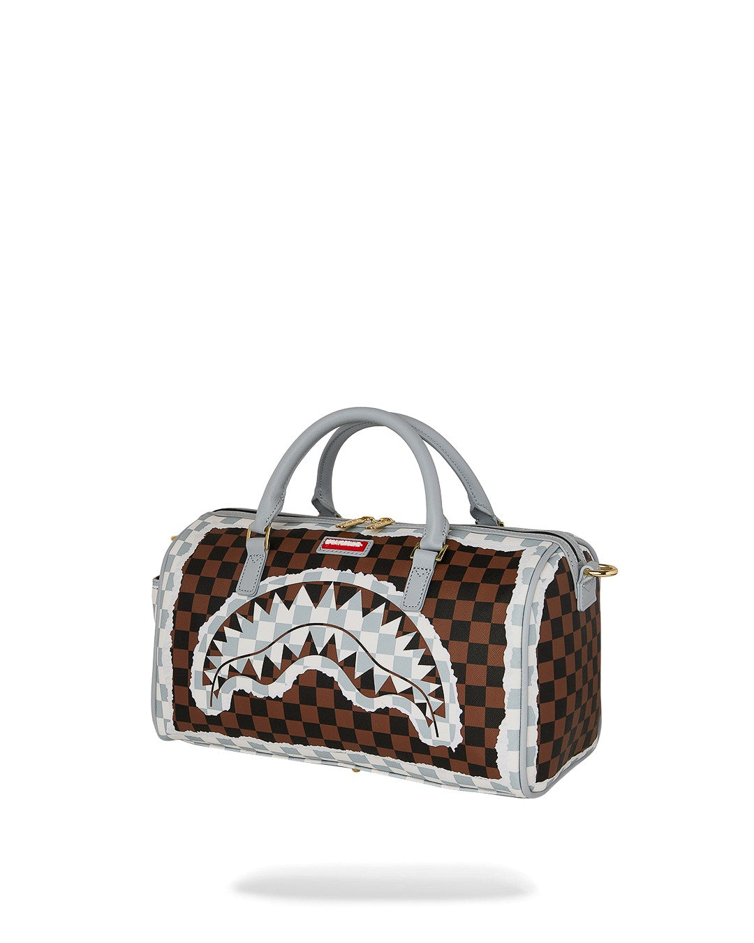 Cream And Brown Tear Check Mini Duffle