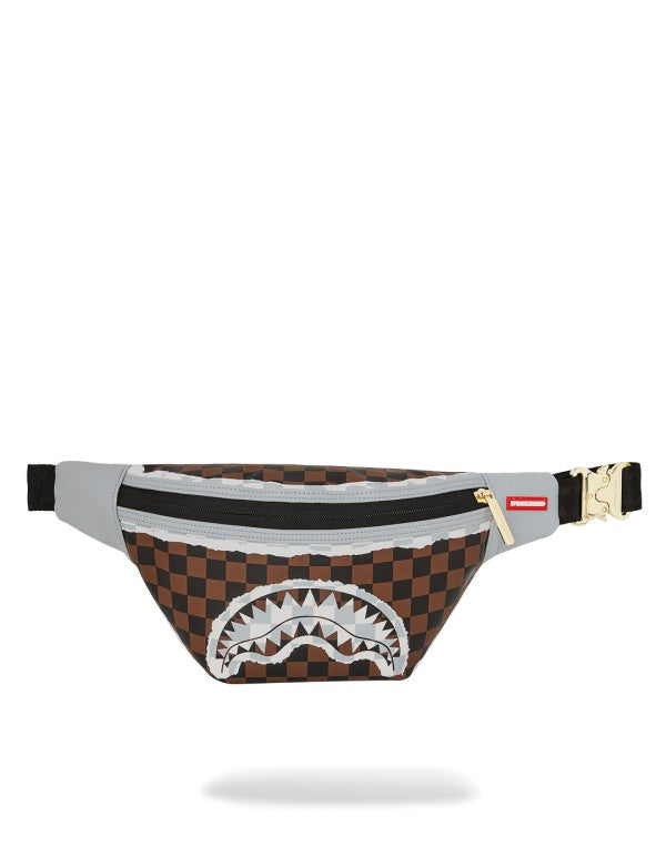 Cream And Brown Tear Check Savvy Crossbody