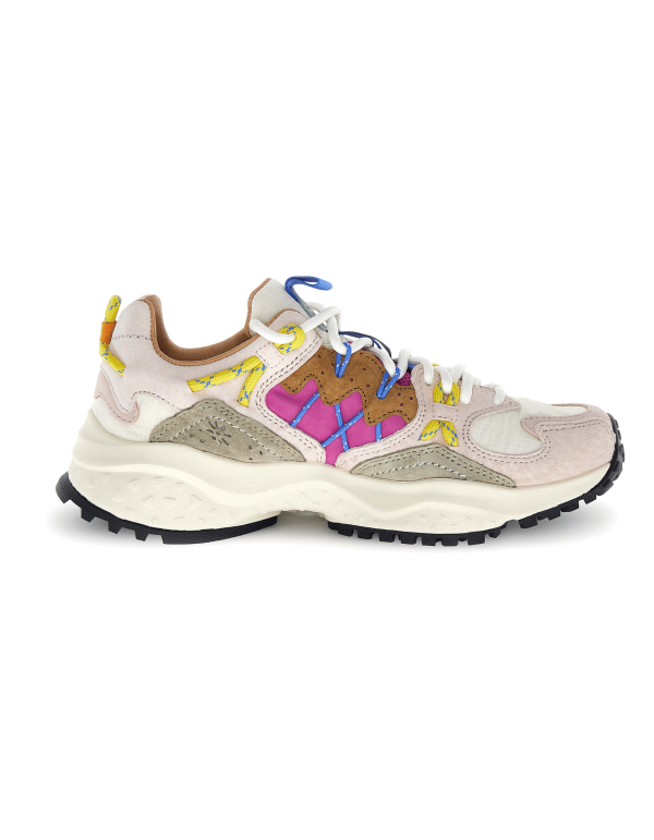 Sneaker Yamabushi Woman Suede/nylon Ripstop Cipria-stone-fuchsia Rosa