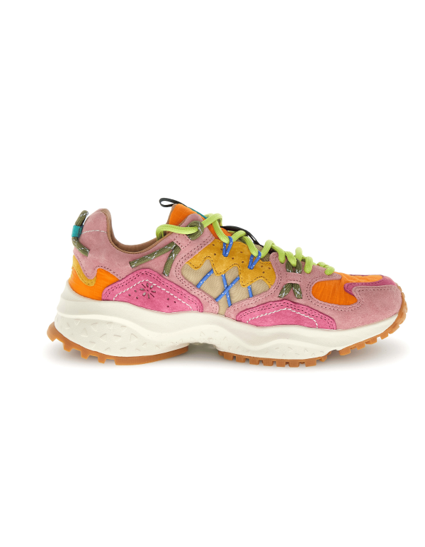 Sneaker Yamabushi Woman Suede/nylon Ripstop Fuchsia-orange Fuxia